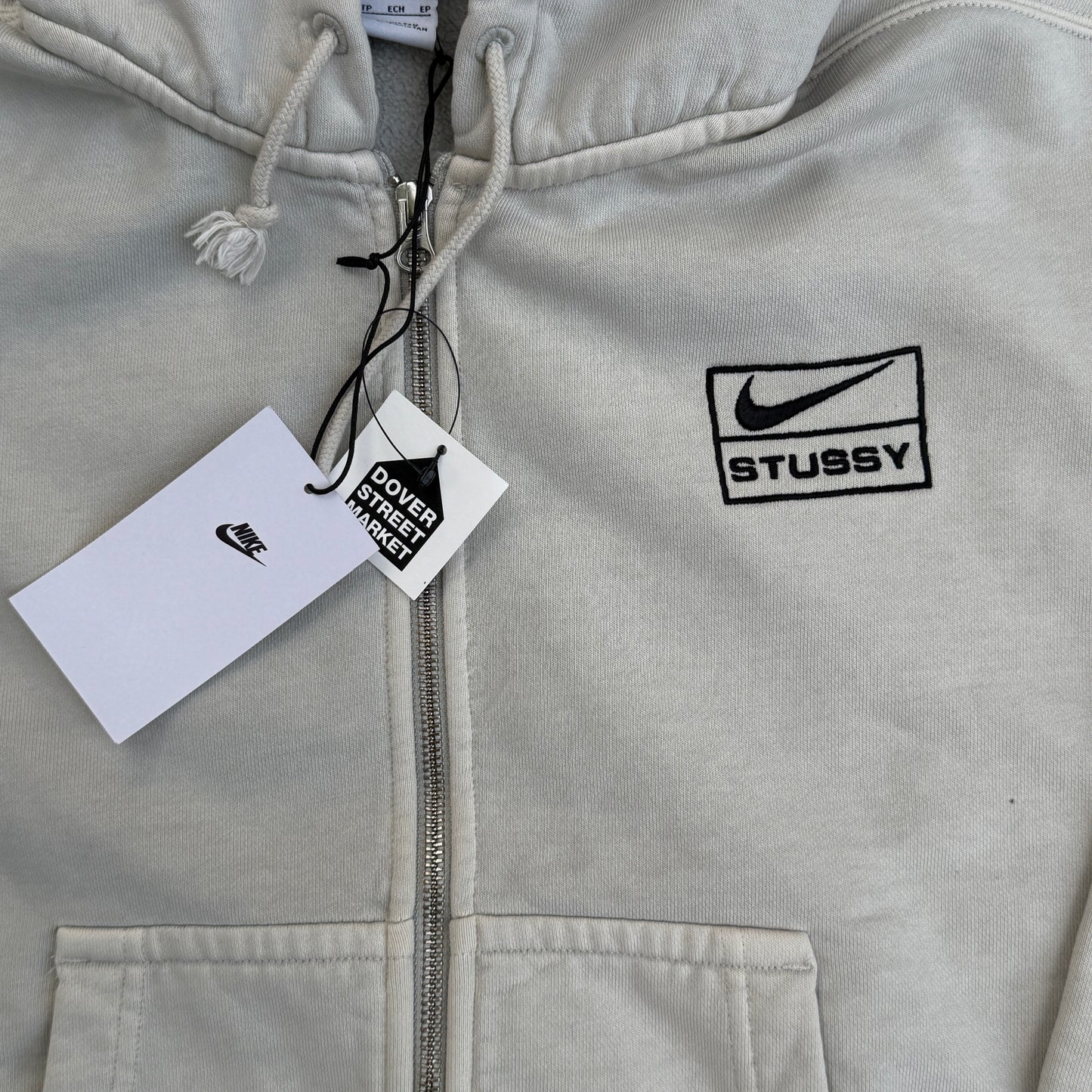 Stussy x Nike Pigment Dyed Full Zip Hoody Light Bone
