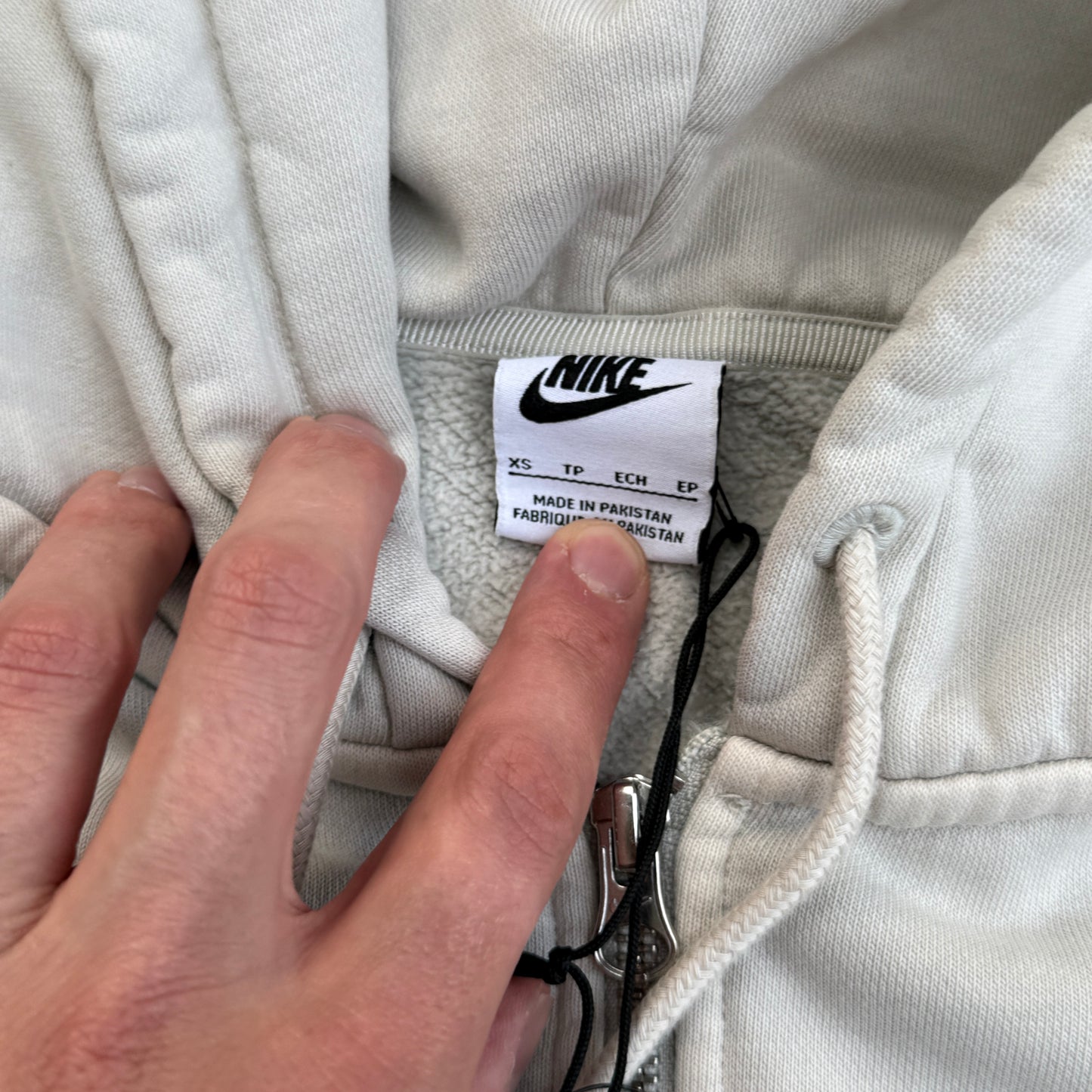 Stussy x Nike Pigment Dyed Full Zip Hoody Light Bone