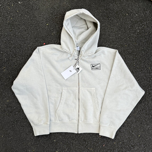 Stussy x Nike Pigment Dyed Full Zip Hoody Light Bone